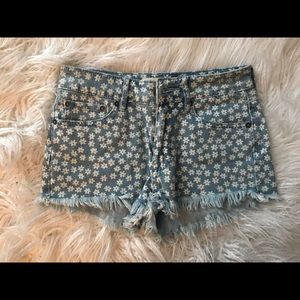 Floral Denim Shorts